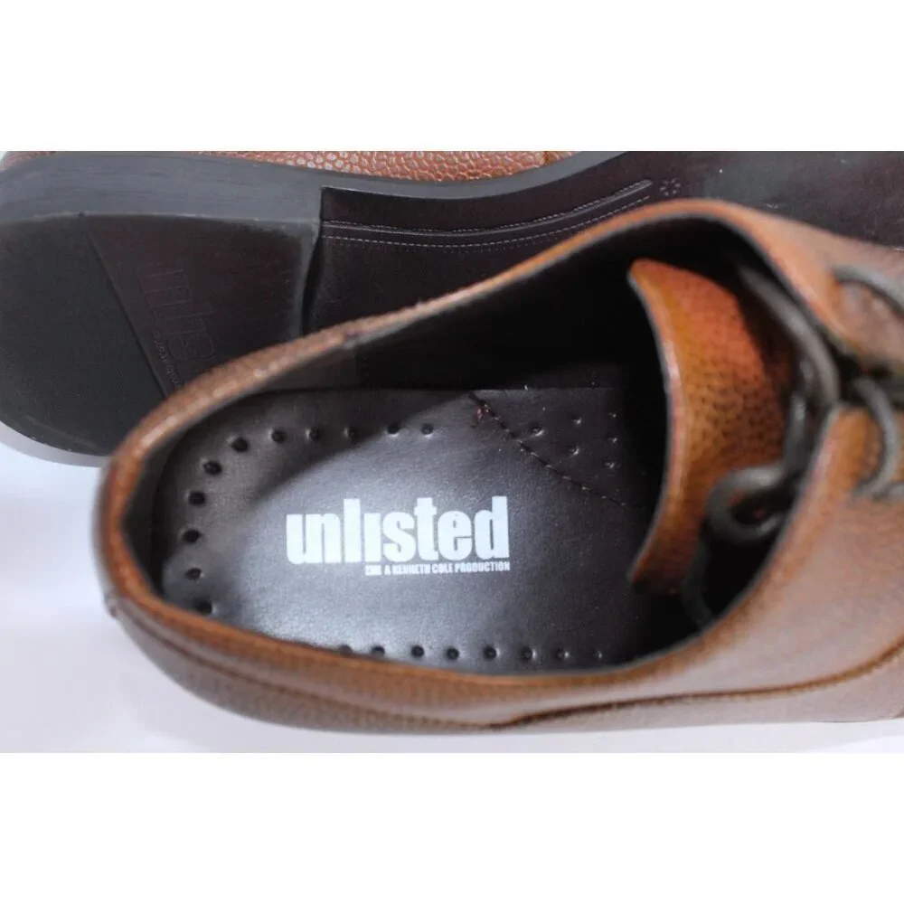Kenneth Cole Unlisted Half Time Dress Shoes‎ Men's 10.5 Brown Faux Leather